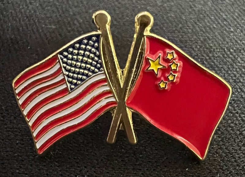 USA China Lapel Pin American Chinese