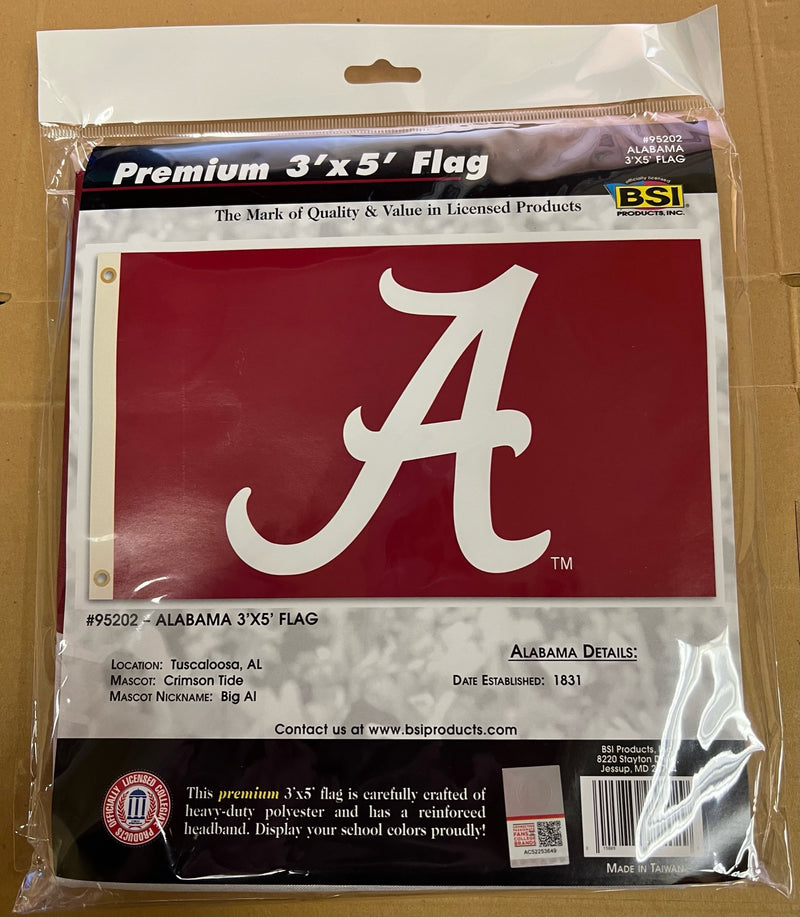University of Alabama Alabama Crimson Tide 3'x5' Officially Licensed Premium Heavy Duty Polyester Flag