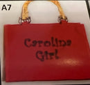 Carolina Girl Embroidered Beach Bags with Bamboo Handle