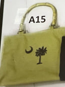 South Carolina Embroidered Beach Bags with Bamboo Handle