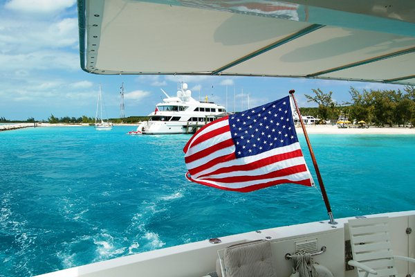 American Boat Flag 12x18in Poly