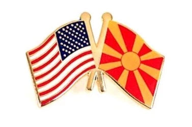 USA Macedonia Lapel Pin