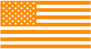 Orange & White USA 3'x5' 100D Flag Rough Tex ®