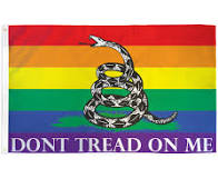 Gadsden Pride (Rainbow) Stick Flags Dont Tread on Me  - 12''X18'' Flag With Wood Staff Rough Tex® 68D