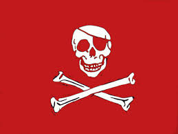 Bloody Skull No Quarter Jolly Roger Red PIRATE FLAG 3'X5' TAMPA BAY RED FLAG ECONOMY SALE FLAGS