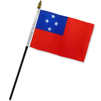 Samoa Stick Flag In Poly 4''X6''