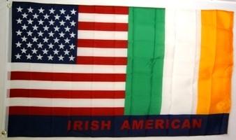 Irish American 3x5ft Nylon 150D Flag