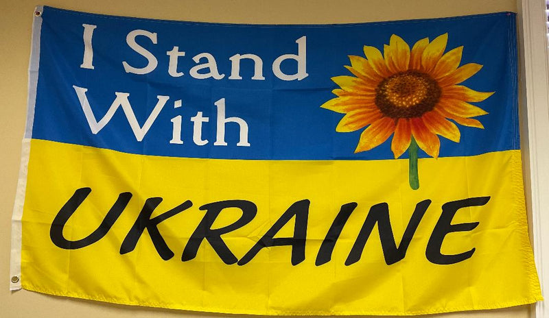 I Stand With Ukraine Sunflower 3'X5' Flag Rough Tex® 100D