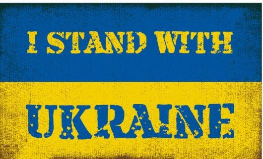 I Stand With Ukraine Vintage Official Car Flag 12"x18" double sided knit nylon Rough Tex ® Glory to Ukraine