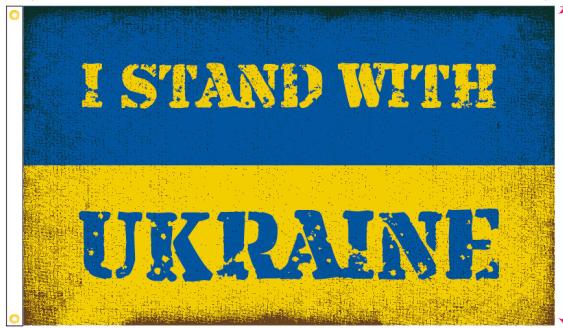 I Stand With Ukraine Vintage Official 2x3 Flag 100D Rough Tex ® Glory to Ukraine 2'x3'