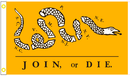 Join or Die Gold 3'X5' Flag ROUGH TEX® 100D
