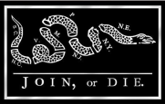 Join Or Die  - 12''x18'' Rough Tex ®100D Stick Flag