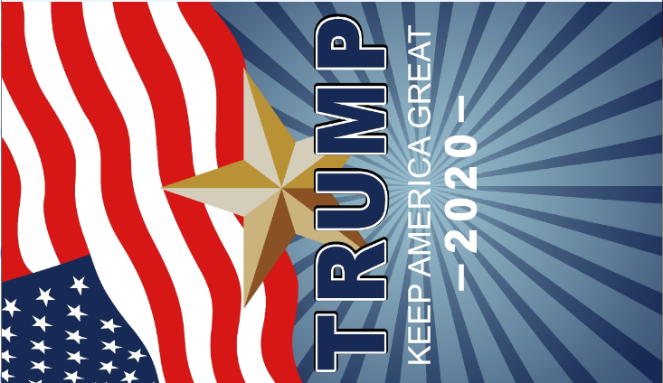 USA Trump 2020 Keep America Great KAG With Gold Star Banner 3'X5' Flag Rough Tex® 68D Nylon