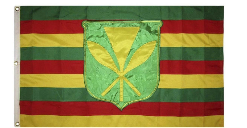 Kanaka Maoli Hawaiian 3x5 Feet 600D Rough Tex Sewn & Embroidered Original Reproduction Flag
