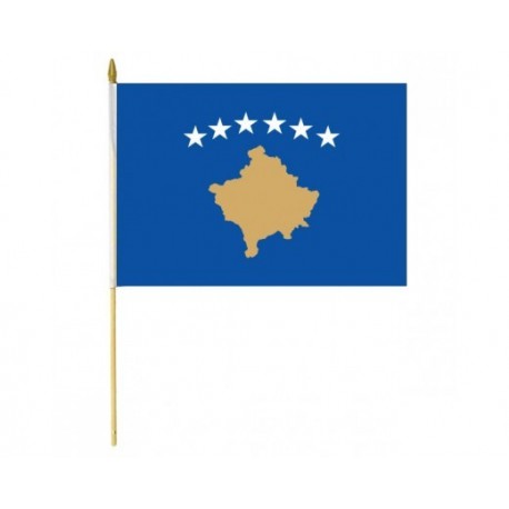 Kosovo Republic Stick Flag In Poly 4''X6''