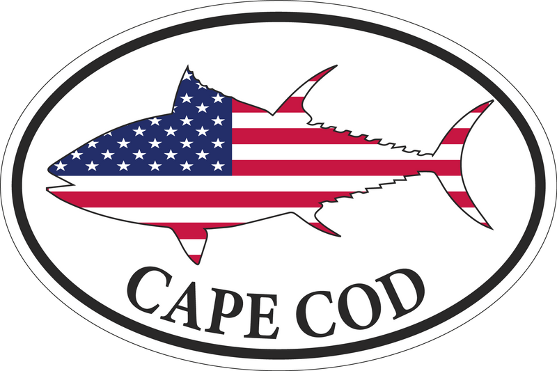 Cape Cod Oval Bumper Sticker USA Fishing