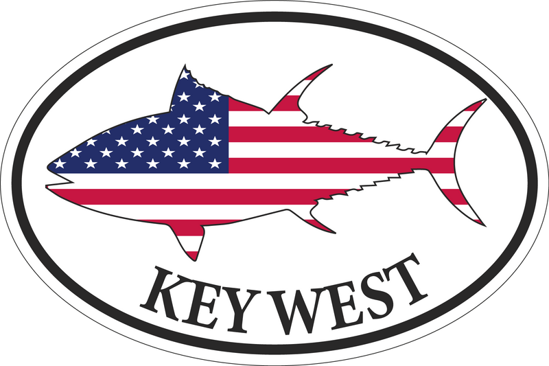 Key West Oval Bumper Sticker USA Fish