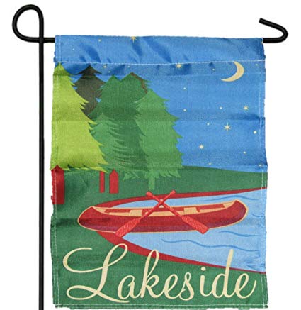 Lakeside Canoe Printed Garden Flag Rough Tex ® Brand