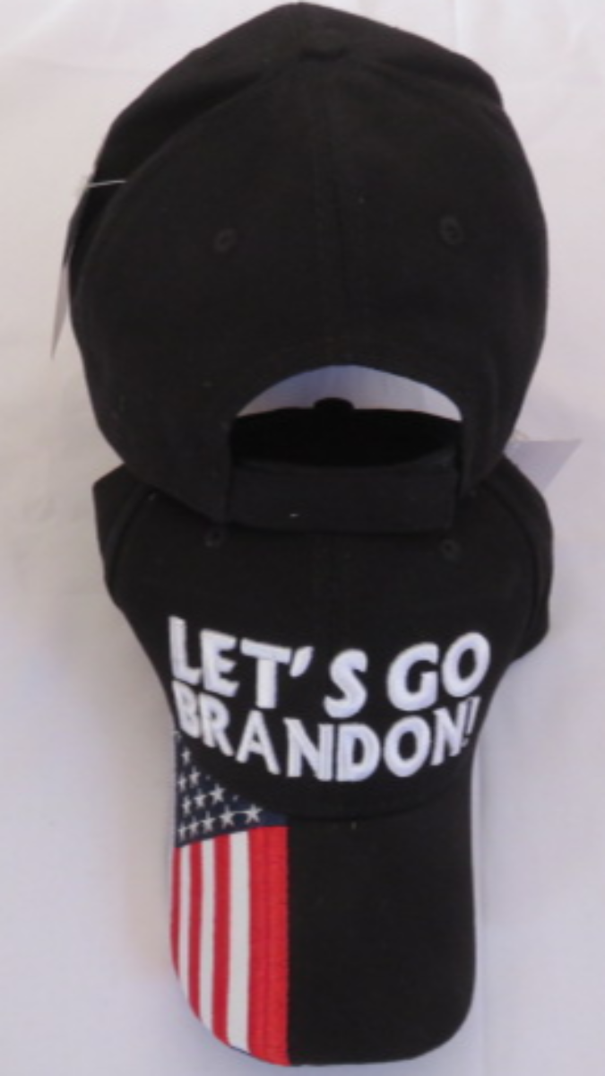 American Flag Bill Let's Go Brandon! Black Official Caps Wholesale Pack of 12 Trump Hats