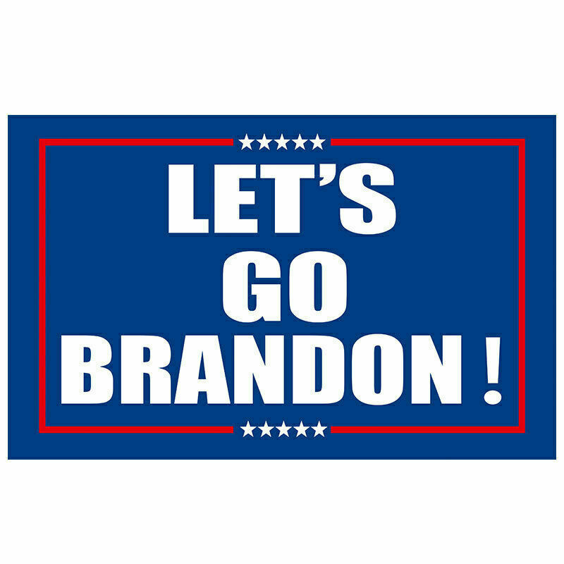 Let's Go Brandon Stacked Blue Official 3'x5' Flags Wholesale Pack of 12 (100D Rough Tex) TRUMP One Dozen Flags