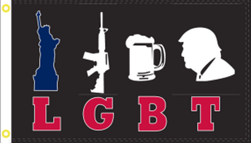 Trump LGBT Color 3'X5' Flag Rough Tex® 68D Nylon