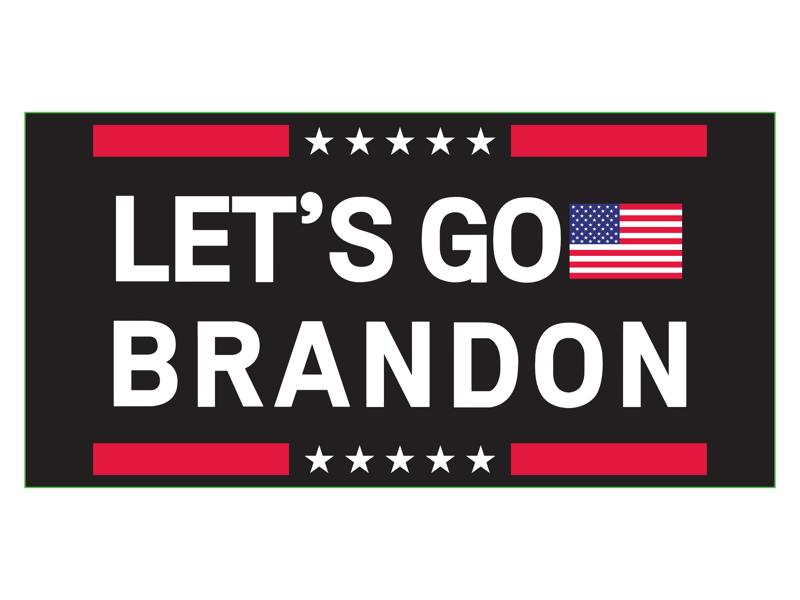 American Let's Go Brandon Black USA Official Bumper Stickers Wholesale Pack of 50 (3.75"x7.5") TRUMP