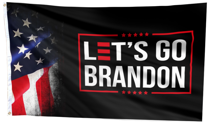 American LGB Let's Go Brandon Black Official USA Flag 12"x18" Double Sided Boat Flags Wholesale Pack of 12 (100D Rough Tex) TRUMP One Dozen FJB