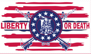 LIBERTY or DEATH Revolution 2nd Amendment 13 Stars & Stripes 3'x5' 100D American Flag Rough Tex ® Cross Rifles