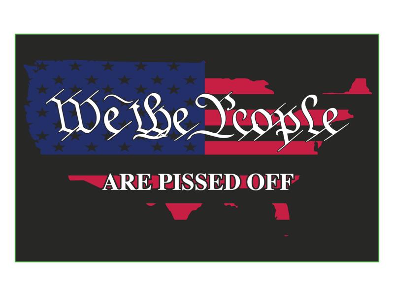 We the People Are Pissed Off Black Official 2nd Amendment Magnets Wholesale Pack of 12 (4"x6") Dozen Car Magnets