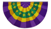 Mardi Gras Fan 3'x5' Flag ROUGH TEX® 68D Nylon