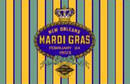 NEW ORLEANS MARDI GRAS 1903 BANNER (STRIPED SLEEVE) 3'X5' Flag Rough Tex® 100D