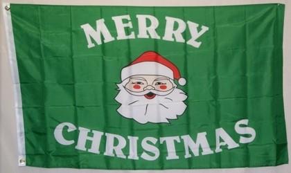 Christmas Santa Green Flag 3x5ft 100D