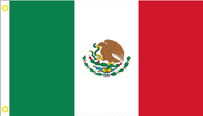 Mexico 3'X5' Flag Rough Tex® 68D Nylon