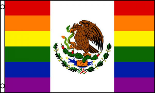 Mexico Rainbow 3'x5' Flag ROUGH TEX® 68D Nylon Mexican Pride