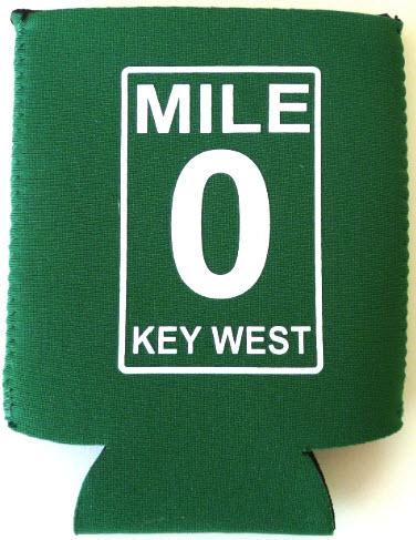 Mile 0 Key West Dark Green Neoprene Can Holder Drink Koozie Rough Tex®