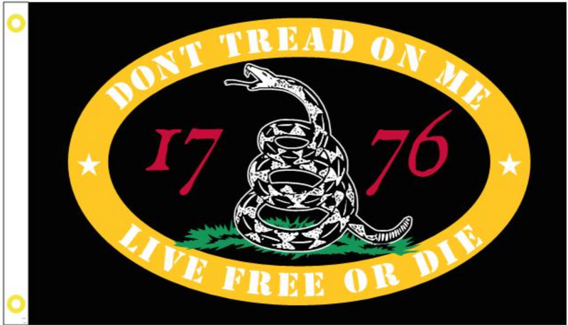 Black Gadsden Don't Tread on Me Live Free or Die ROUGH TEX ® 3X5 Feet Flag Freedom 1776