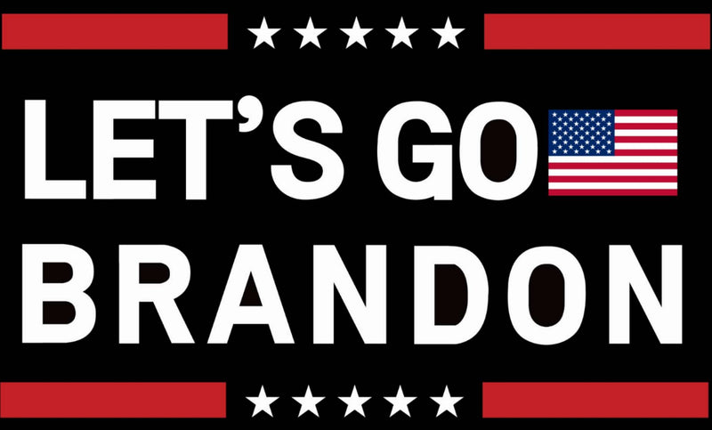 American flag Let's Go Brandon Black Official USA 3'x5' Flags Wholesale Pack of 12 (100D Rough Tex) TRUMP Dozen Banners