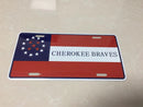 Cherokee Braves Aluminum Embossed License Plate