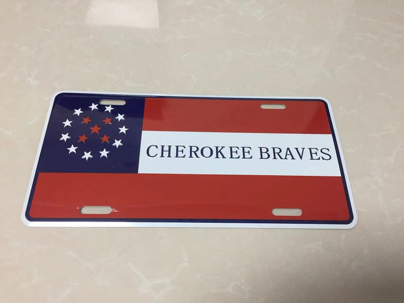 Cherokee Braves Aluminum Embossed License Plate