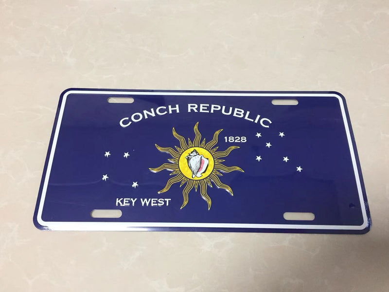 Conch Republic Aluminum Embossed License Plate