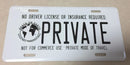 Private Aluminum Embossed License Plate