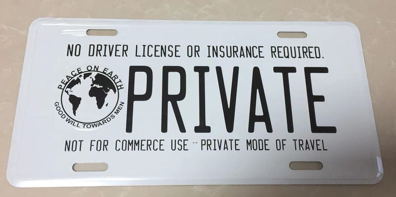 Private Aluminum Embossed License Plate