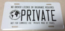 Private Citizen not for hire license plate