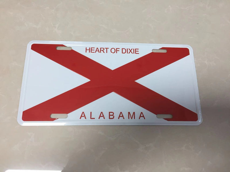 Heart Of Dixie Alabama Aluminum Embossed License Plate