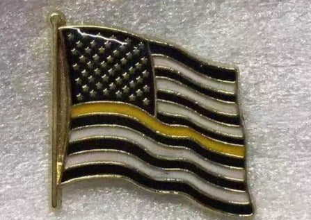 USA Yellow Line Lapel Pin