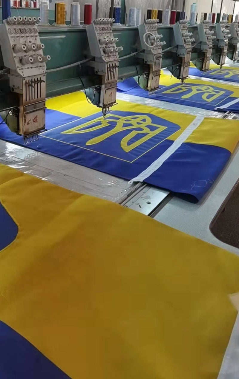 Ukraine Trident Government Flag Sewn Cotton Canvas  4x6 Feet