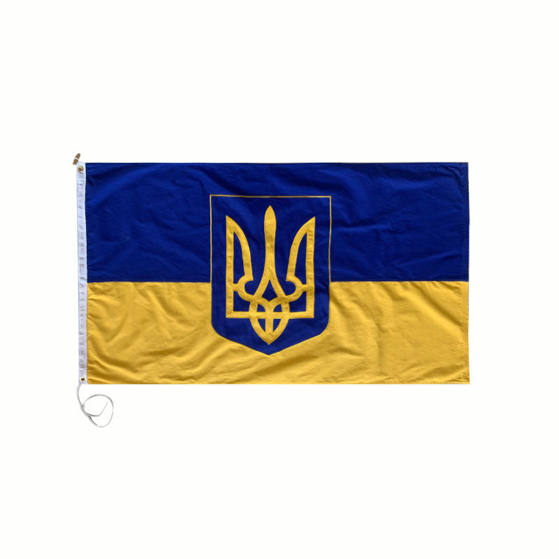 Ukraine Trident Government Flag Sewn Cotton Canvas Bunting 3x5 Feet