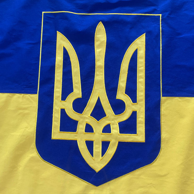 Ukraine Trident Government Flag Sewn Cotton Canvas  4x6 Feet