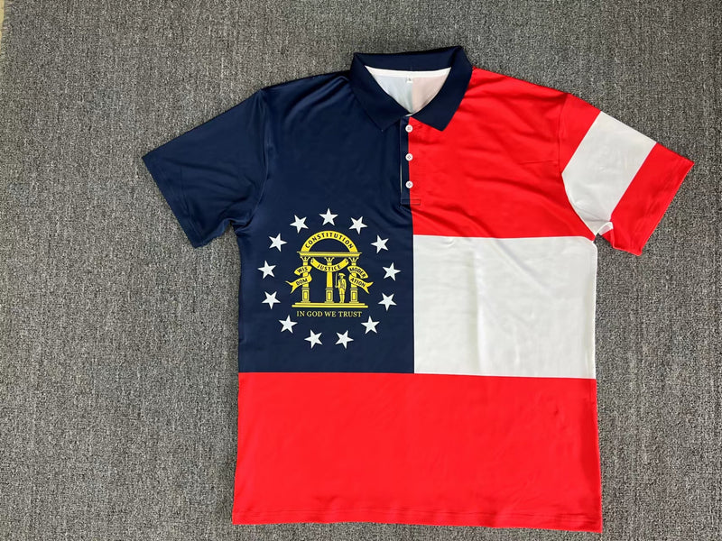 Georgia Polo Shirt Flag Design S, M, L, XL, XXL, XXXL