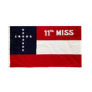 3'X5' 11TH MISSISSIPPI STARS & BARS 1ST NATIONAL EMBROIDERED & SEWN